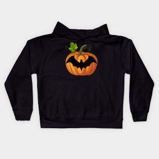 Bat in pumpkin Kids Hoodie